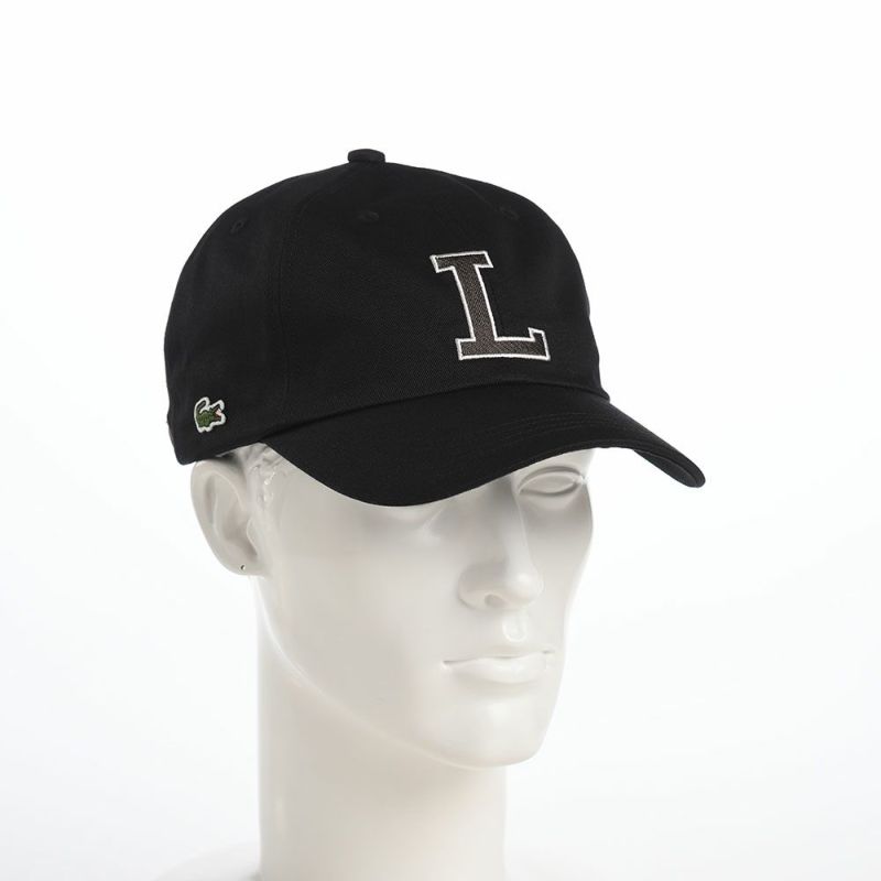 ラコステのキャップ INITIAL APPLIQUE CAP（イニシャルアップリケキャップ） L1251 ブラック