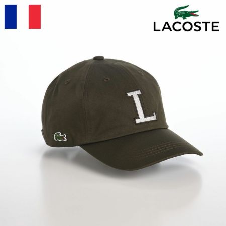 ラコステのキャップ野球帽 INITIAL APPLIQUE CAP（イニシャルアップリケキャップ） L1251 カーキ