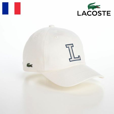 ラコステのキャップ INITIAL APPLIQUE CAP（イニシャルアップリケキャップ） L1251 オフホワイト
