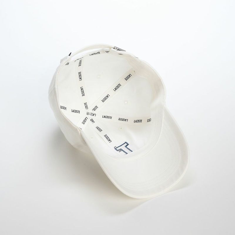 ラコステのキャップ INITIAL APPLIQUE CAP（イニシャルアップリケキャップ） L1251 オフホワイト