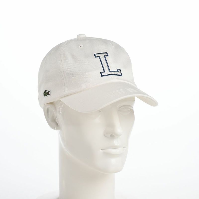 ラコステのキャップ INITIAL APPLIQUE CAP（イニシャルアップリケキャップ） L1251 オフホワイト