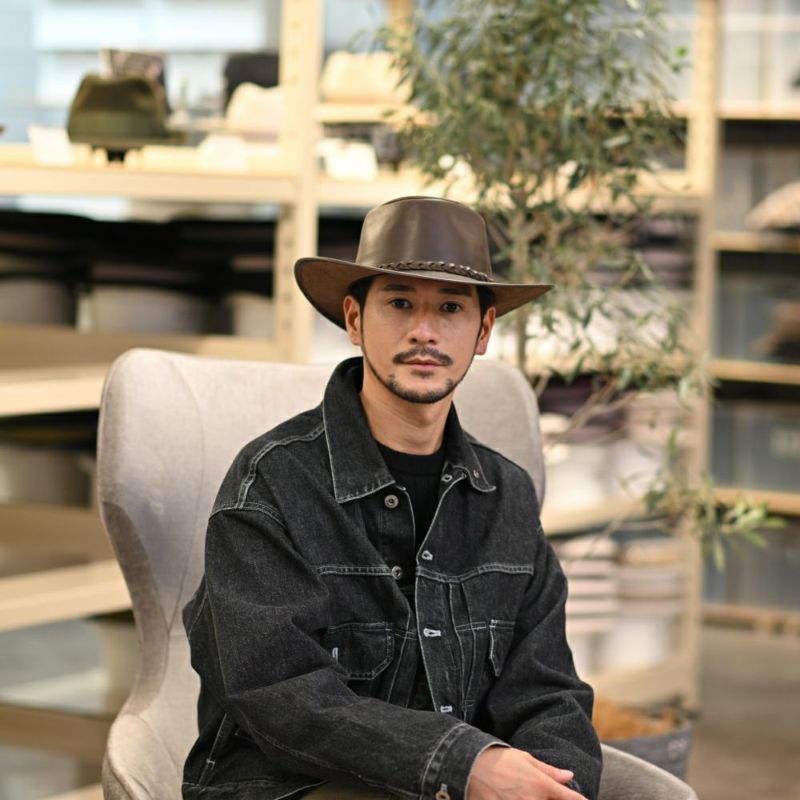 ビガリのウエスタンハット MELBOURNE LEATHER（メルボルン レザー） チョコレート