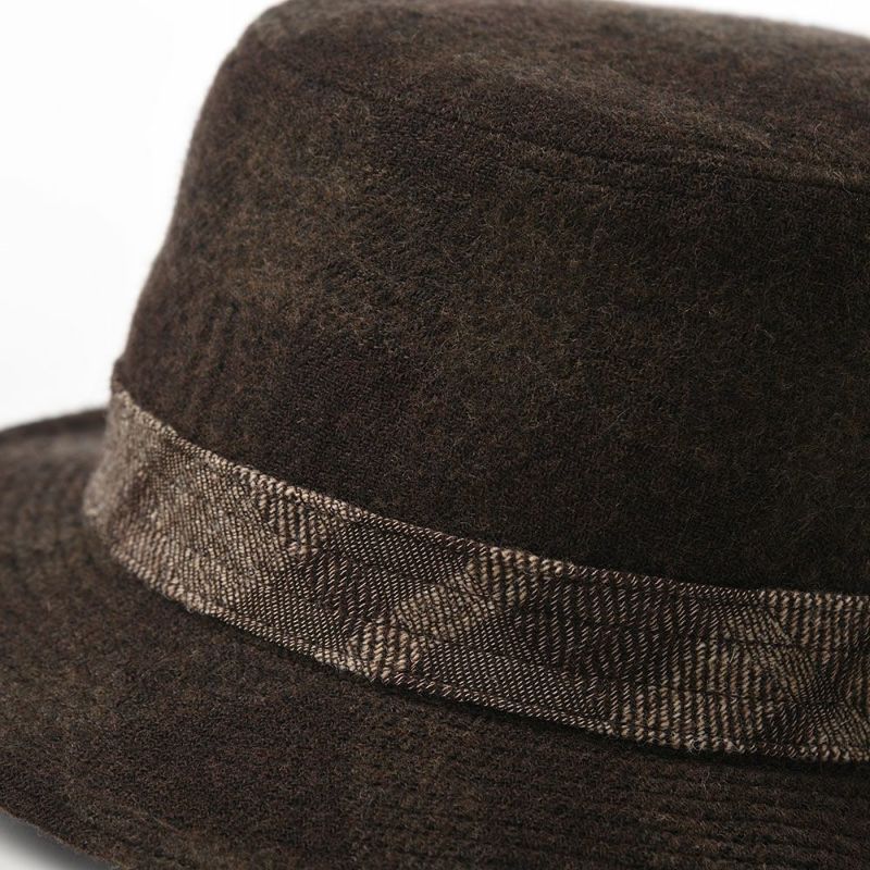 ダックスの布帛ソフトハット Alpen Wool Shadow Check（アルペン ウール シャドーチェック） D3876 ブラウン