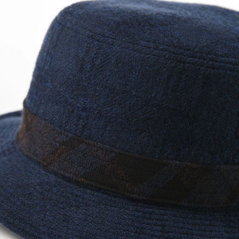 ダックスの布帛ソフトハット Alpen Wool Shadow Check（アルペン ウール シャドーチェック） D3876 ネイビー