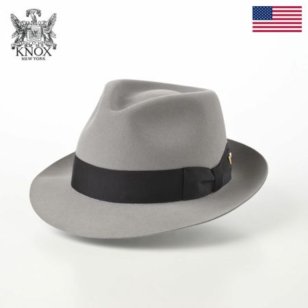 ノックスのフェルトハット Rabbit Fur Fedora Hat（ラビットファー フェドラハット）KMC ライトグレー