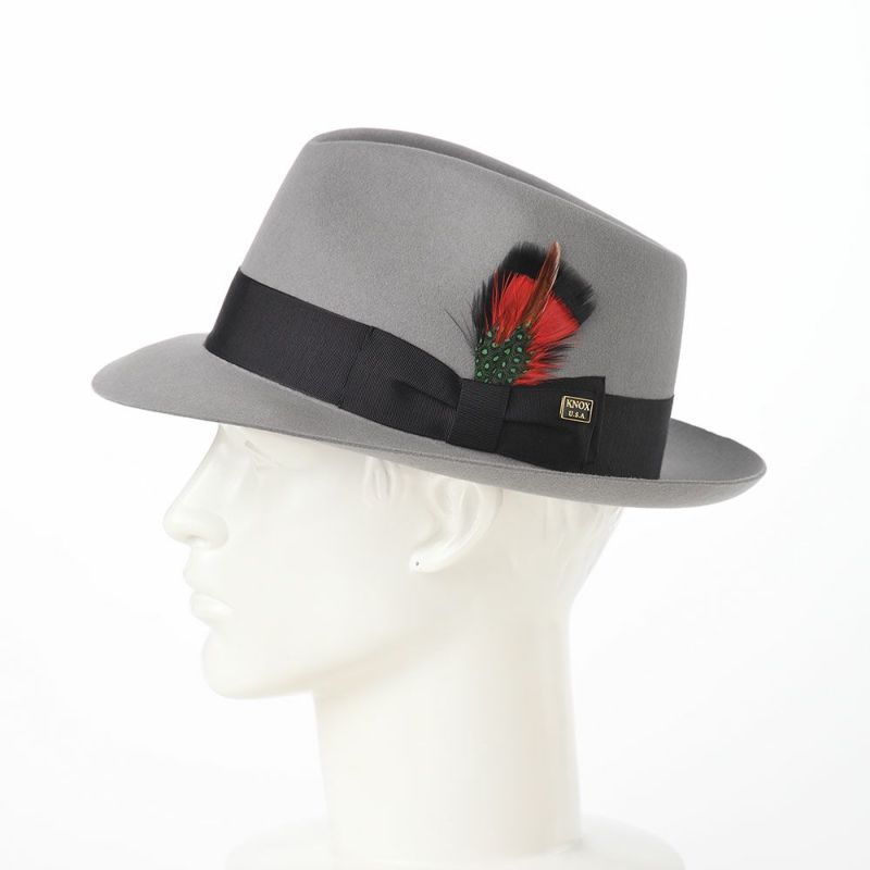 ノックスのフェルトハット Rabbit Fur Fedora Hat（ラビットファー フェドラハット）KMC ライトグレー