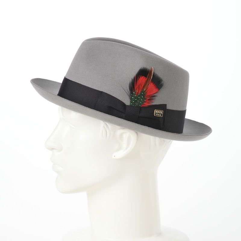 ノックスのフェルトハット Rabbit Fur Fedora Hat（ラビットファー フェドラハット）KMC ライトグレー