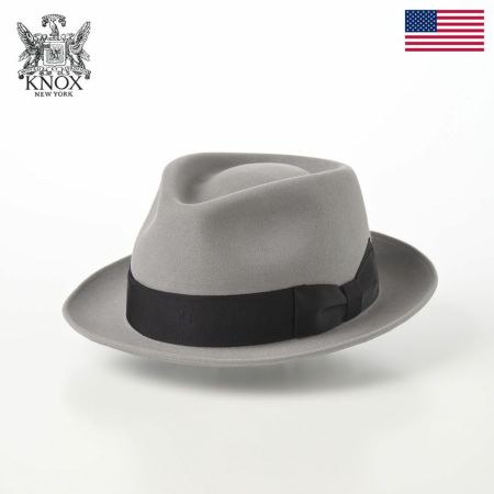 ノックスのフェルトハット Rabbit Fur Trilby Hat（ラビットファー トリルビーハット）KPK ライトグレー