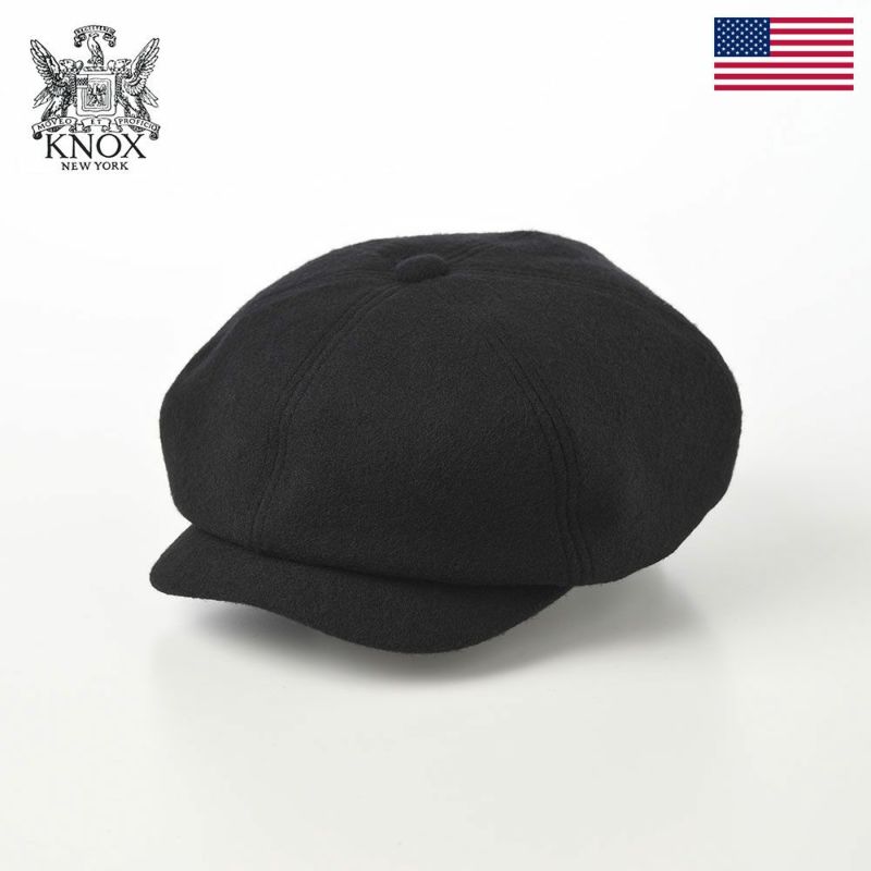 帽子 キャスケット KNOX（ノックス） Melton Wool CasHunting（メルトンウール キャスハンチング） ブラック