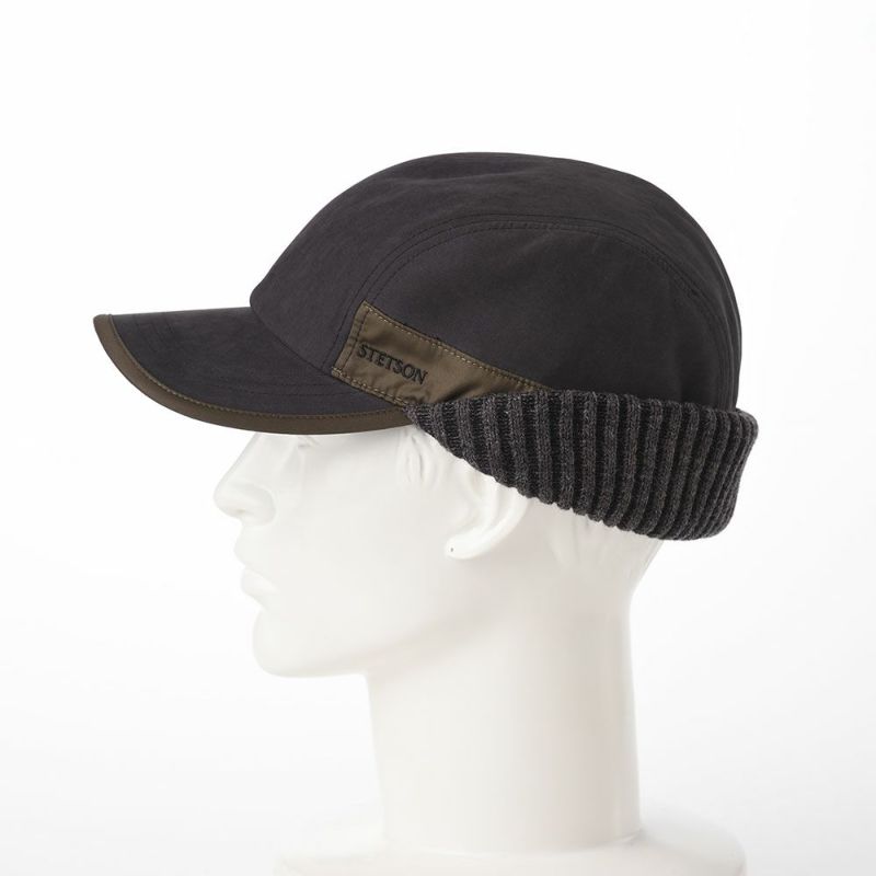 ステットソンのキャップ EAR FLAP CAP（イヤーフラップキャップ）SE679 ブラック