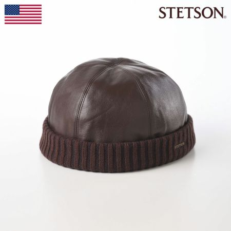 ステットソンのロールキャップ LEATHER ROLL CAP（レザー ロールキャップ）SE694 ブラウン