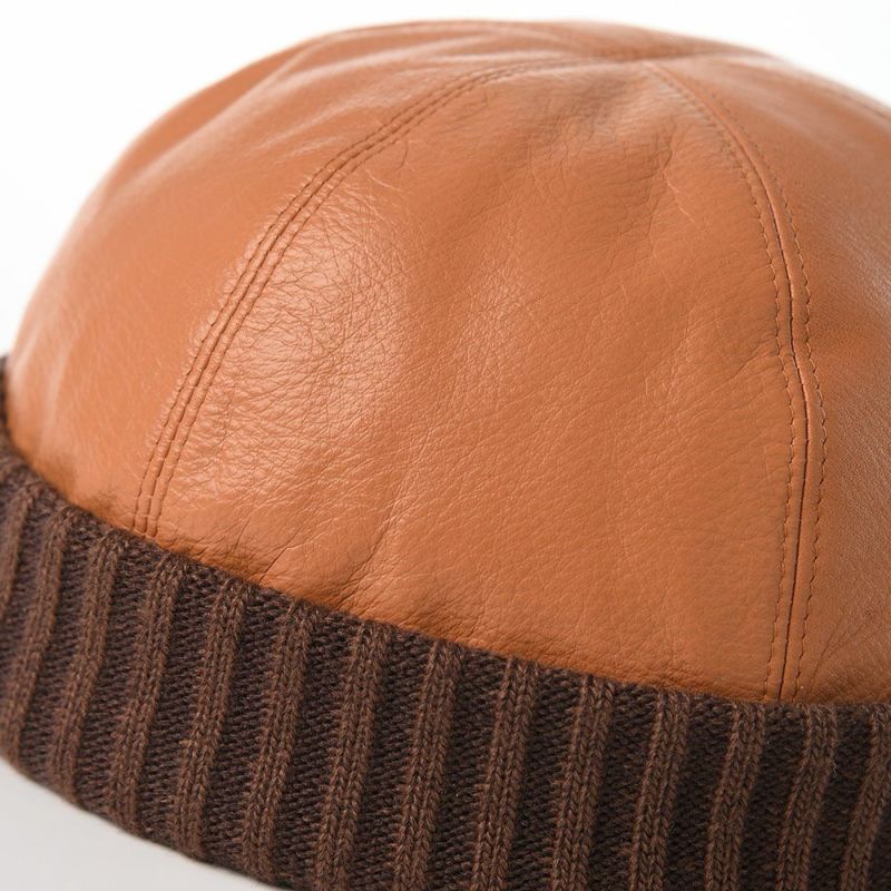 ステットソンのロールキャップ LEATHER ROLL CAP（レザー ロールキャップ）SE694 キャメル