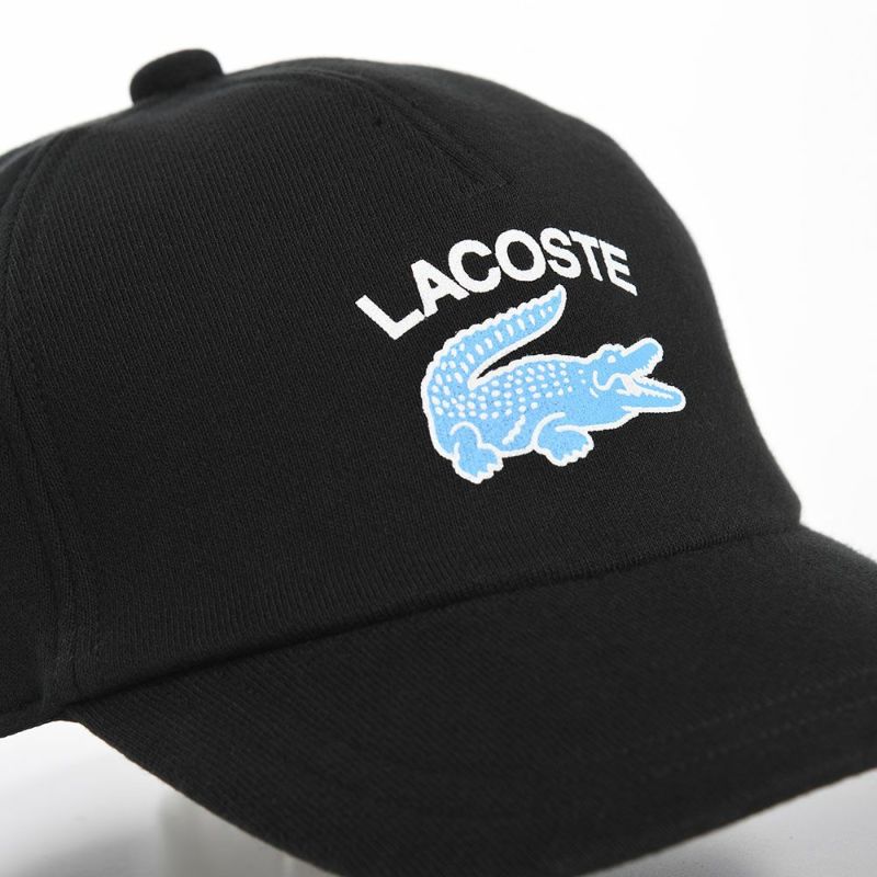 ラコステのキャップ PRINT JERSEY CAP（プリントジャージーキャップ） L1244 ブラック