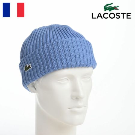 ラコステのニット帽 ONE POINT WOOL KNIT WATCH（ワンポイントウールニットワッチ） L1240 ブルー
