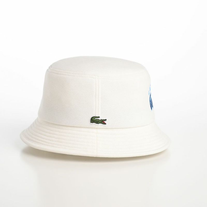 ラコステのバケットハット PRINT JERSEY BUCKET HAT（プリントジャージーハット） L1246 ホワイト