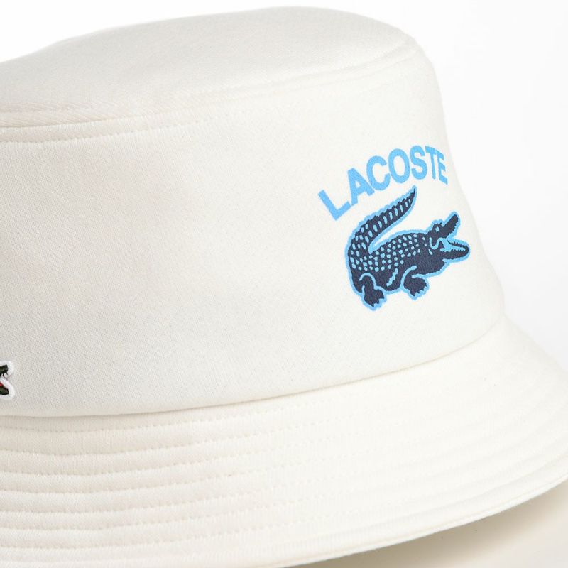 ラコステのバケットハット PRINT JERSEY BUCKET HAT（プリントジャージーハット） L1246 ホワイト