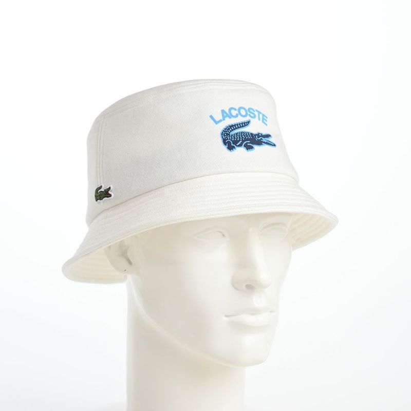 ラコステのバケットハット PRINT JERSEY BUCKET HAT（プリントジャージーハット） L1246 ホワイト