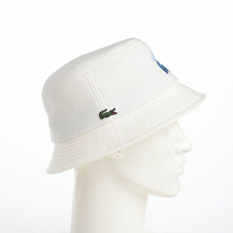 ラコステのバケットハット PRINT JERSEY BUCKET HAT（プリントジャージーハット） L1246 ホワイト