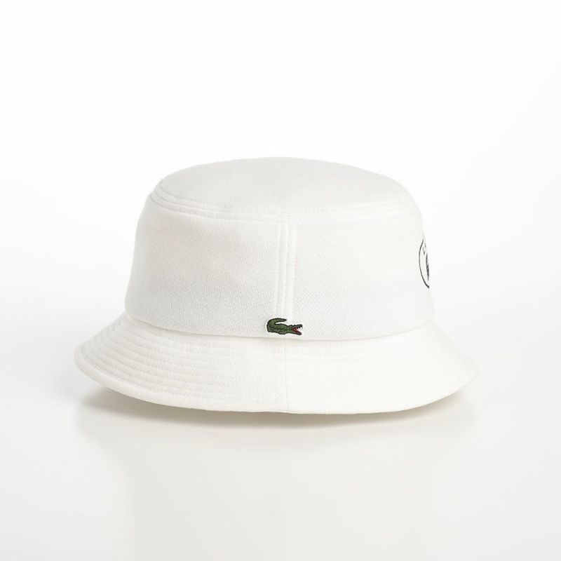 ラコステのバケットハット OVAL LOGO JERSEY BUCKET HAT（オーバルロゴジャージーバケットハット） L7107 ホワイト