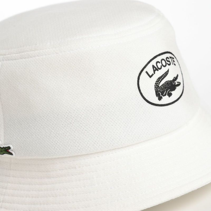 ラコステのバケットハット OVAL LOGO JERSEY BUCKET HAT（オーバルロゴジャージーバケットハット） L7107 ホワイト