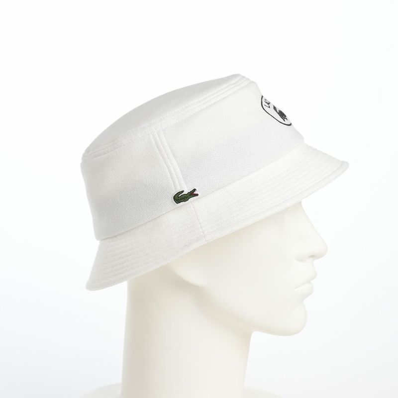 ラコステのバケットハット OVAL LOGO JERSEY BUCKET HAT（オーバルロゴジャージーバケットハット） L7107 ホワイト