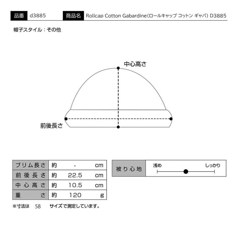 ダックスのロールキャップ Rollcap Cotton Gabardine（ロールキャップ コットン ギャバ） D3885 オリーブ