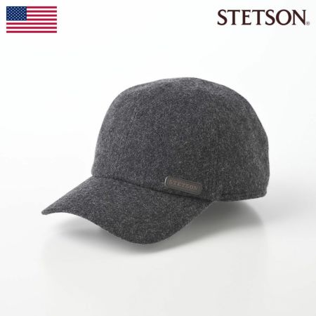 ステットソンのキャップ野球帽 EAR MUFF WOOL CAP（イヤーマフウールキャップ）SE672 チャコールグレー