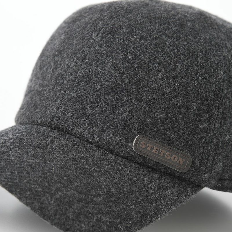 ステットソンのキャップ EAR MUFF WOOL CAP（イヤーマフウールキャップ）SE672 チャコールグレー