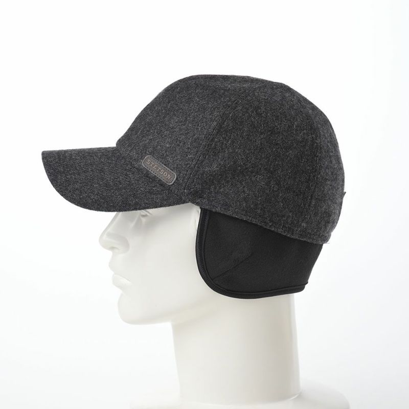 ステットソンのキャップ EAR MUFF WOOL CAP（イヤーマフウールキャップ）SE672 チャコールグレー