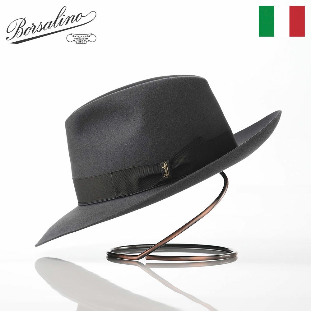 ボルサリーノ BORSALINO フェルトハット 中折れ帽 ネイビー