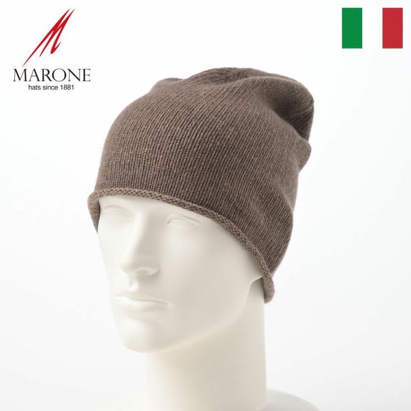 帽子 ニット帽 MARONE（マローネ） Cashmere Single Knit Cap（カシミヤ シングル ニット キャップ） 83991 ベージュ