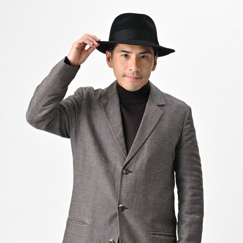 レッターのフェルトハット Fur Felt Fedora（ファーフェルト フェドラ） ブラック