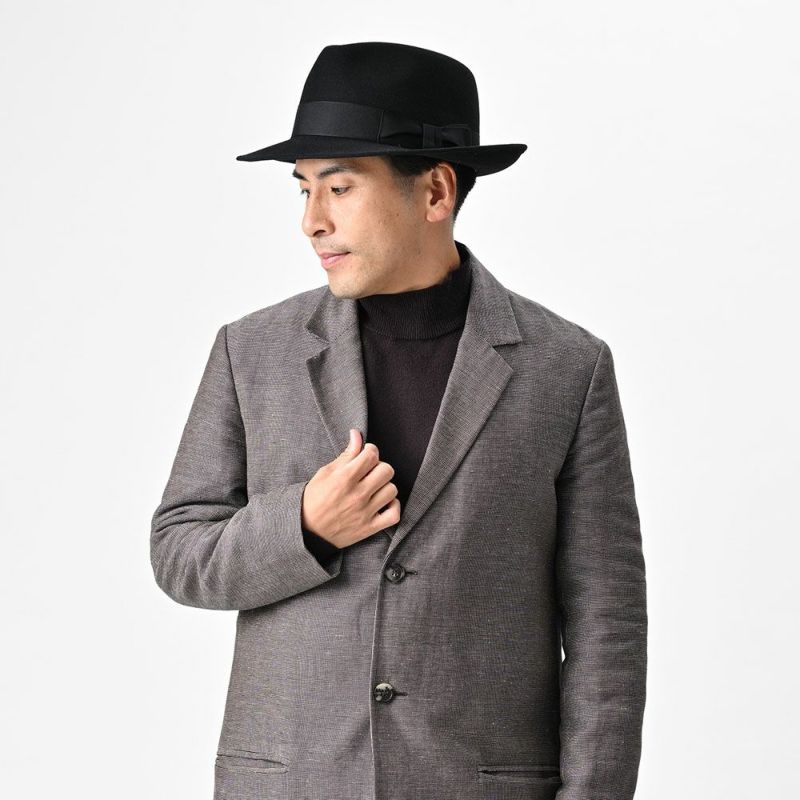 レッターのフェルトハット Fur Felt Fedora（ファーフェルト フェドラ） ブラック