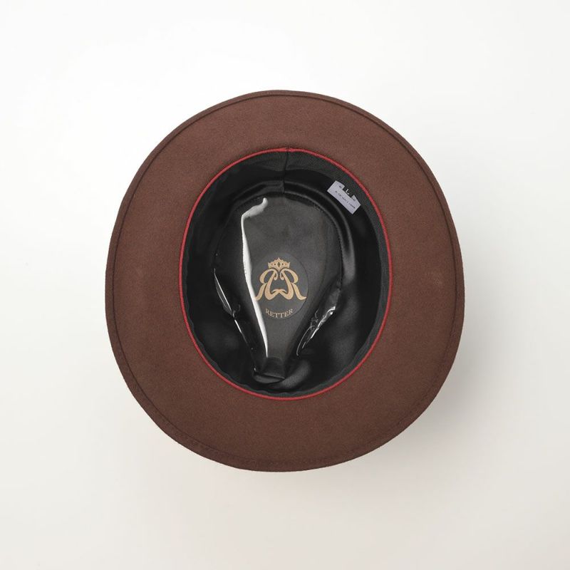 フェルトファーハット/ブラウン/ ストール付き レッター フェルトハット Fur Felt Fedora（ファーフェルト