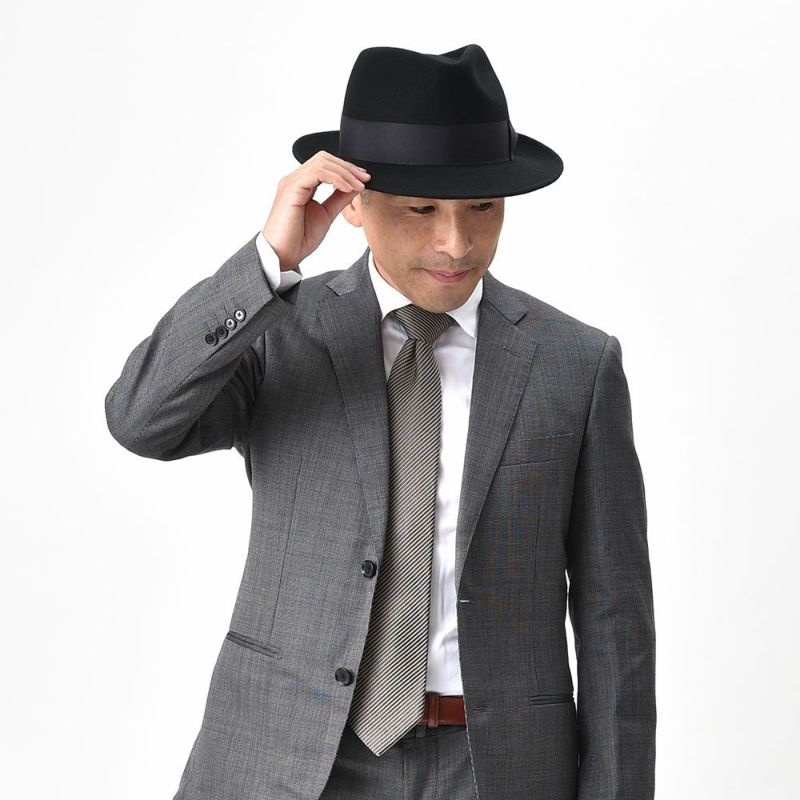 レッターのフェルトハット Wool Fedora（ウールフェドラ） ブラック