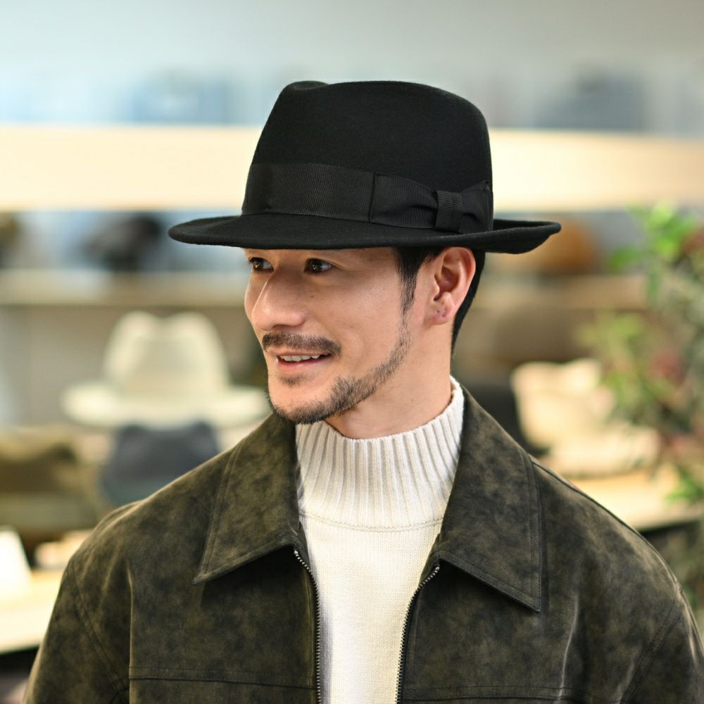 レッター フェルトハット Wool Fedora（ウールフェドラ） ブラック
