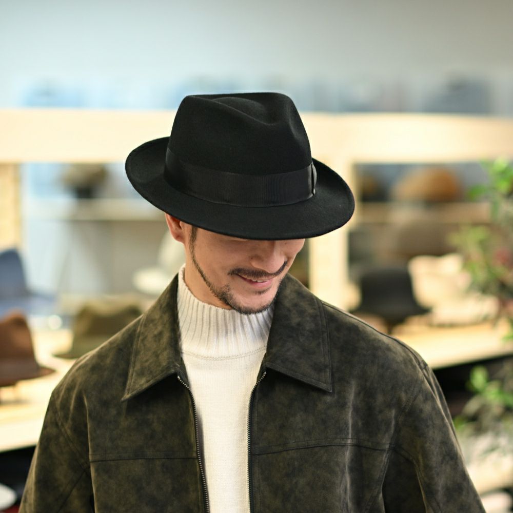 レッターのフェルトハット Wool Fedora（ウールフェドラ） ブラック