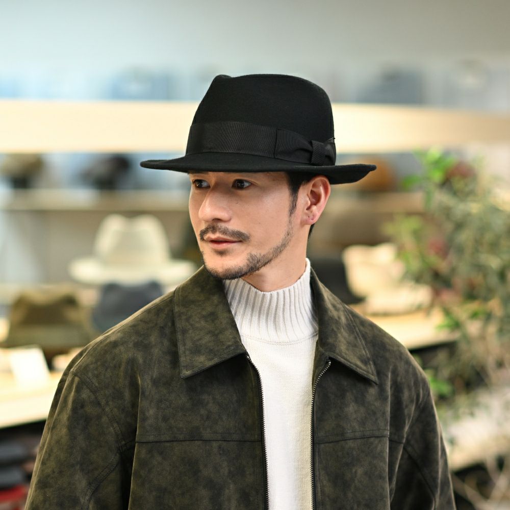 レッターのフェルトハット Wool Fedora（ウールフェドラ） ブラック