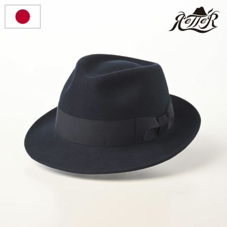 地球市民雑貨店帽子展示会場24010101　サイズ59　黒色　高品質　英国式フェドラ帽子ウール100％