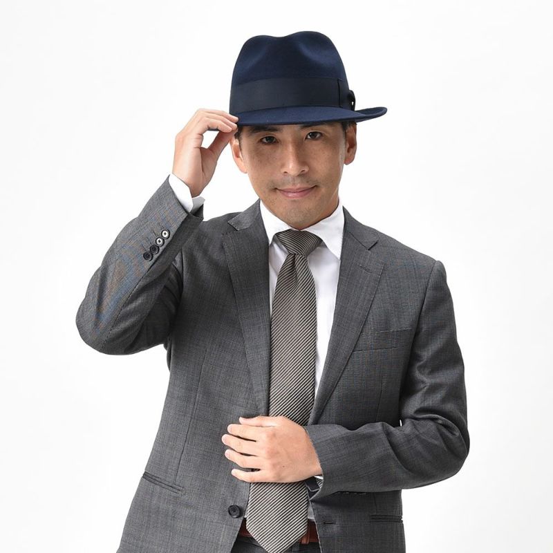 レッターのフェルトハット Wool Fedora（ウールフェドラ） ネイビー