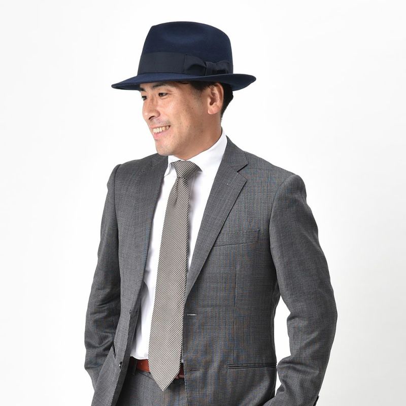 レッターのフェルトハット Wool Fedora（ウールフェドラ） ネイビー