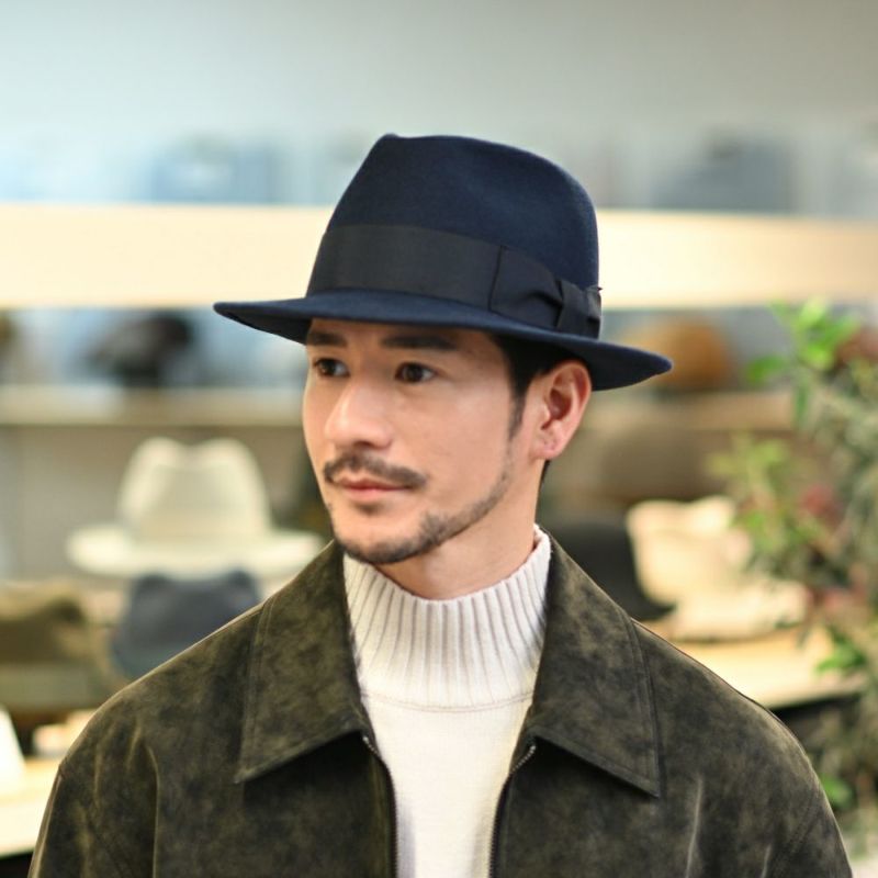 レッターのフェルトハット Wool Fedora（ウールフェドラ） ネイビー