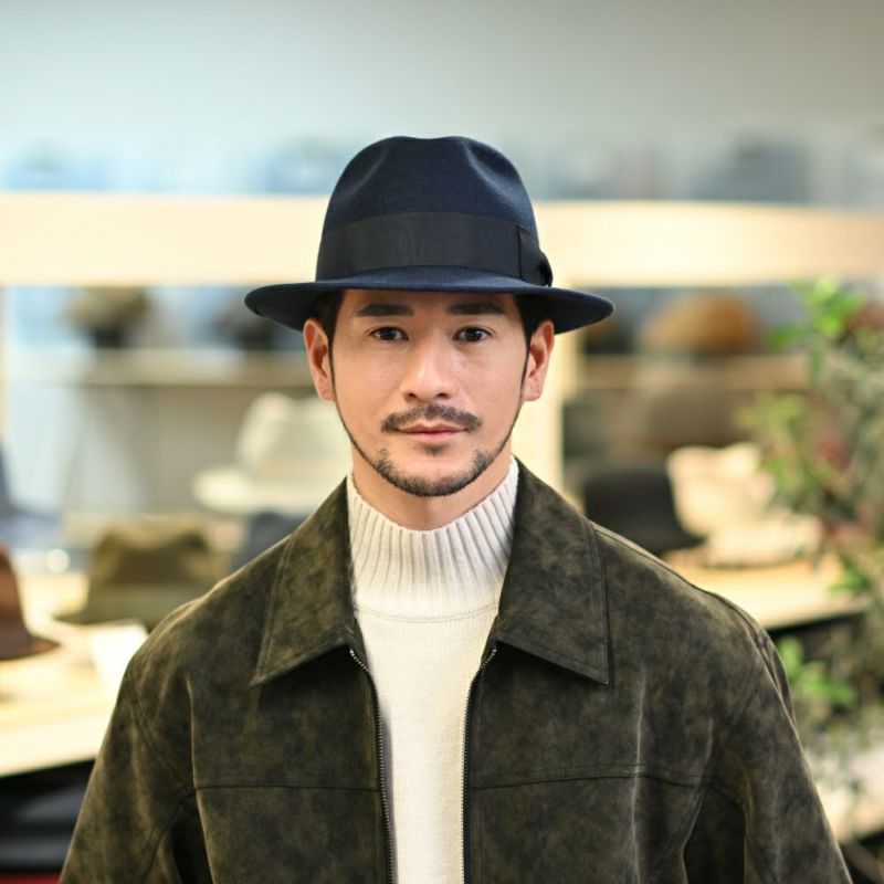 レッターのフェルトハット Wool Fedora（ウールフェドラ） ネイビー
