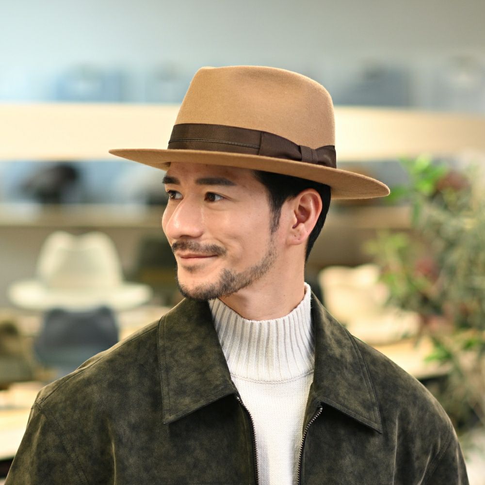 レッター フェルトハット Wool Flat（ウールフラット） キャメル