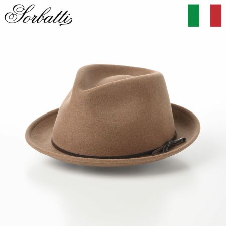 新作定番新品 イタリア製 ミルクティー色 上品 ハット 帽子