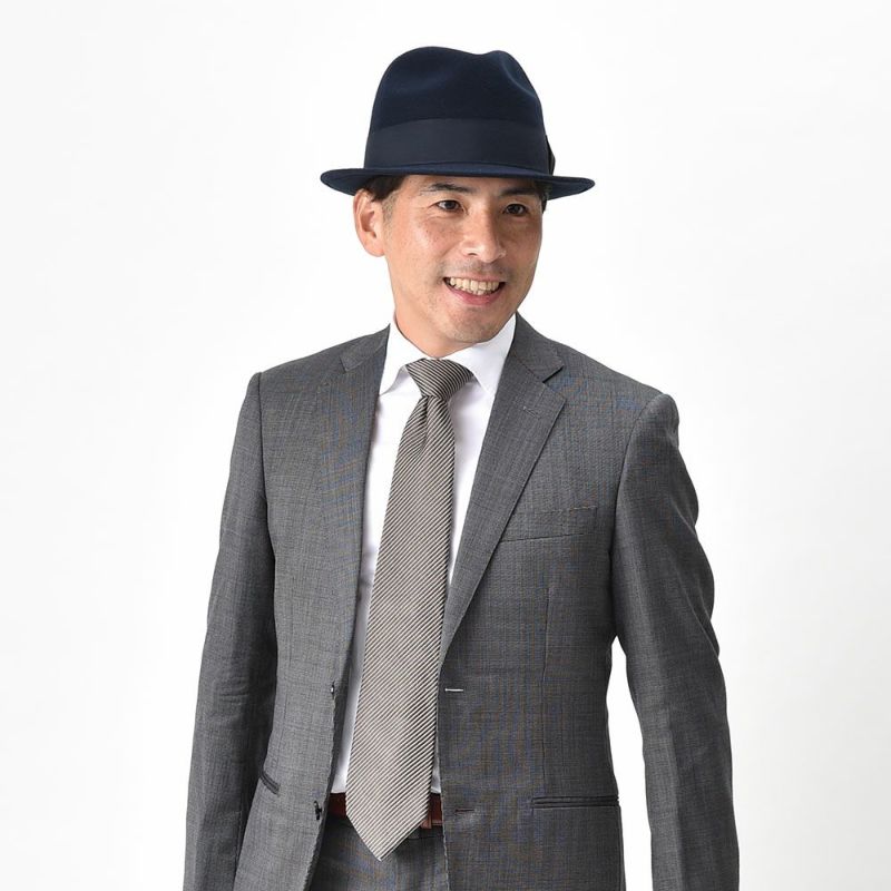 レッターのフェルトハット Wool Trilby（ウールトリルビー） ネイビー