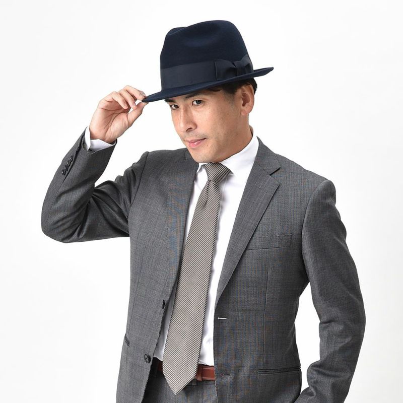 レッターのフェルトハット Wool Trilby（ウールトリルビー） ネイビー