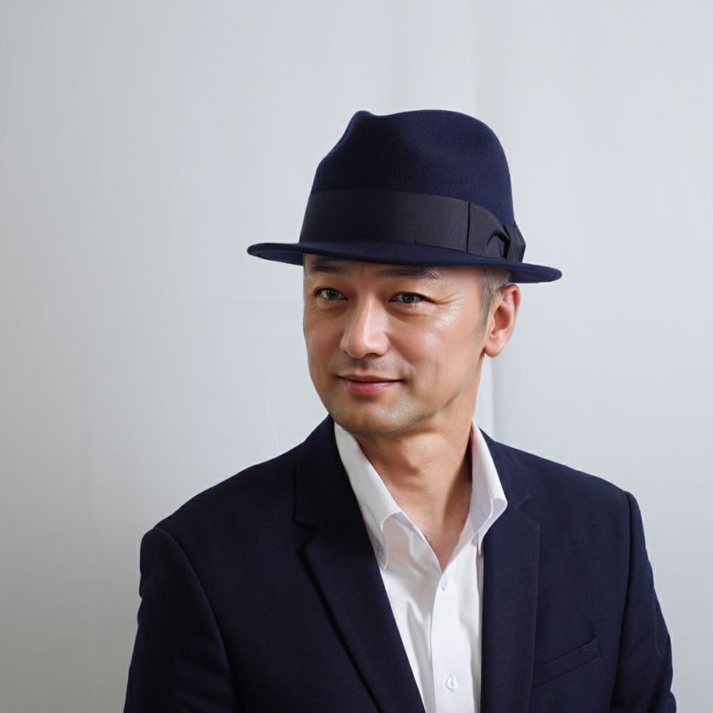 レッターのフェルトハット Wool Trilby（ウールトリルビー） ネイビー