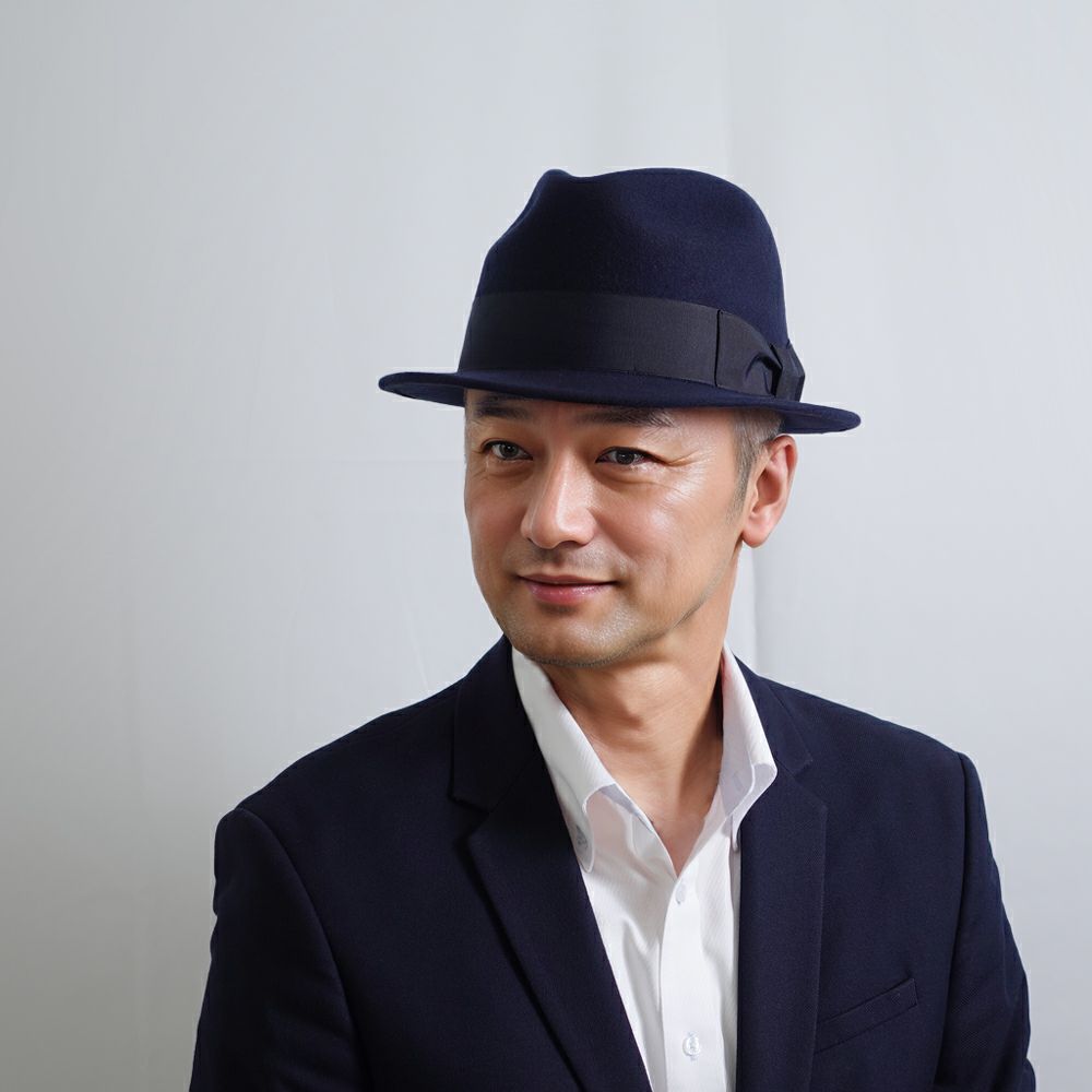 レッターのフェルトハット Wool Trilby（ウールトリルビー） ネイビー