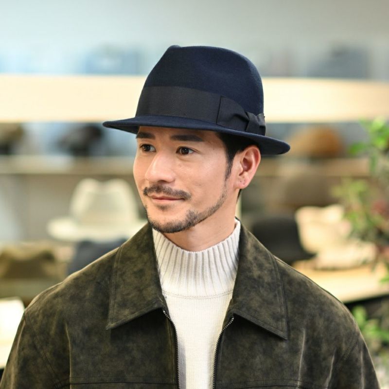 レッターのフェルトハット Wool Trilby（ウールトリルビー） ネイビー